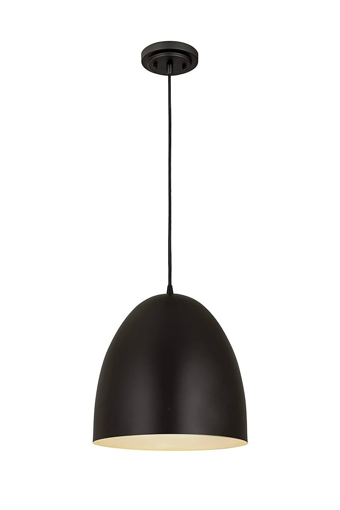 Z-Lite 1 Light Pendant 6012P12-SBK, Black, 12.50x12.00x12.00